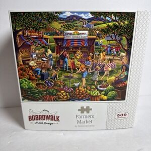 Boardwalk Farmers Market 500 Piece Jigsaw Puzzle by Parker Hinckley